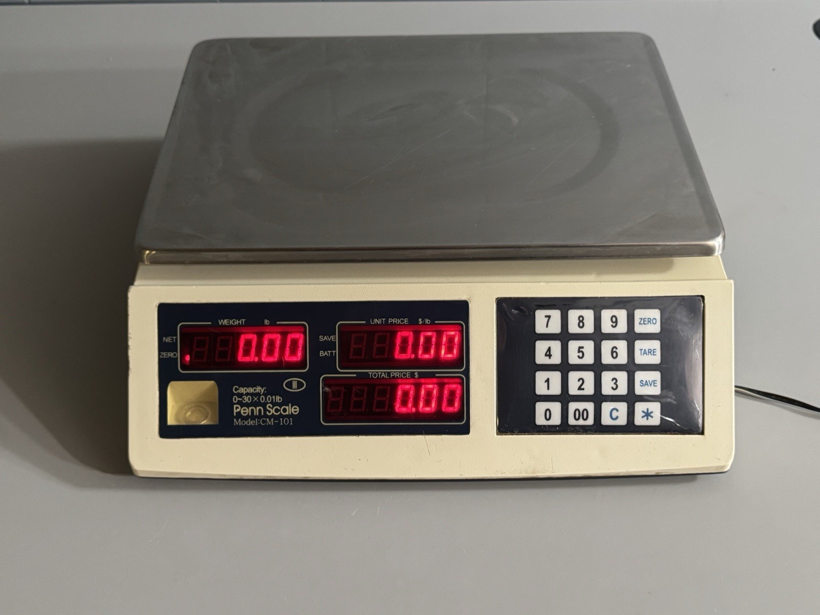 Penn Scale Tabletop Capacity: 0~30x0.01lb CM-101 - MINT CONDITION