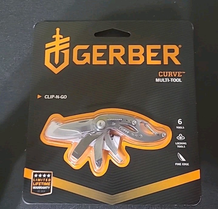 Gerber Curve Multi-Tool Keychain Compatible 6 Tools 1 oz. Grey 31-000206