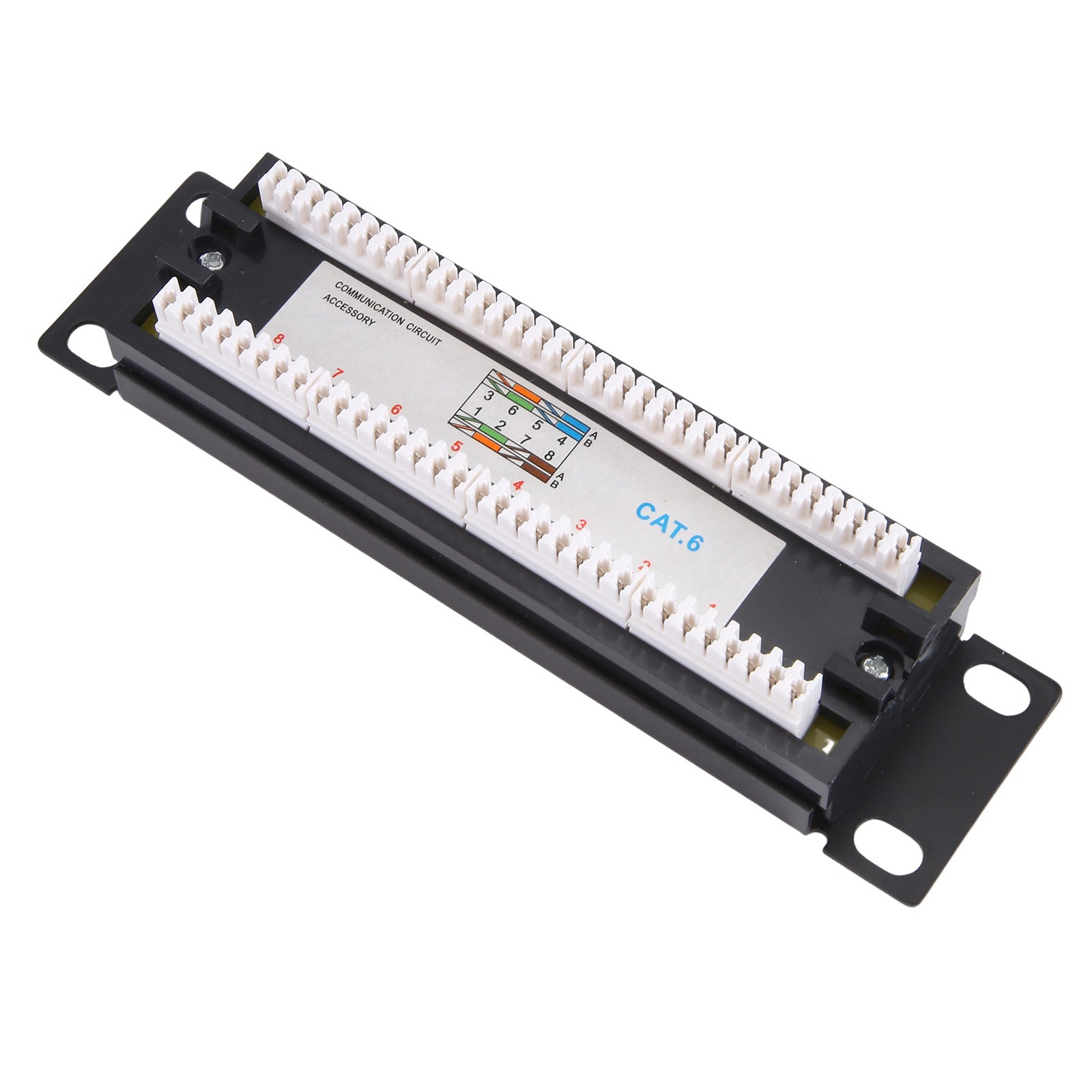 CAT6 8 Ports Patch Panel Rack 6.89 Inch 1U Rack Mount with RJ45 Socket for3115