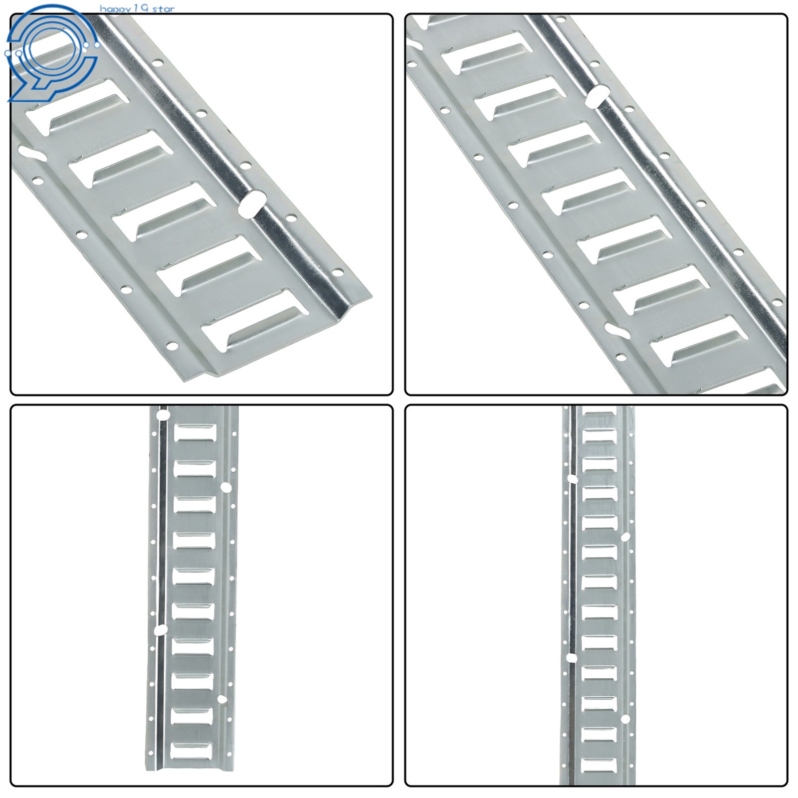 Steel E Track Tie-Down Rail Kit 2× 5' E Track Rails 12’ 16’ 20’ Ratchet Straps