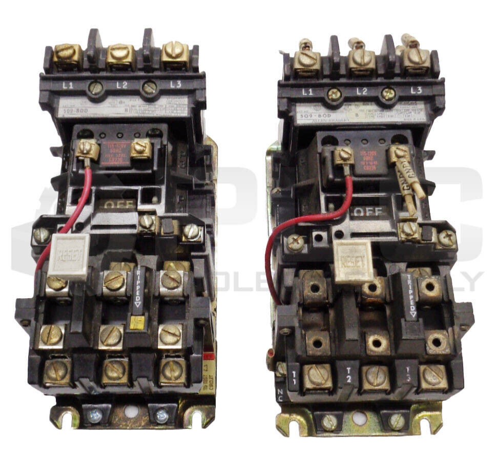 LOT OF 2 ALLEN BRADLEY 509-B0D SER B CONTACTORS 509-BOD W/ CB236 W/ 42185-800-01