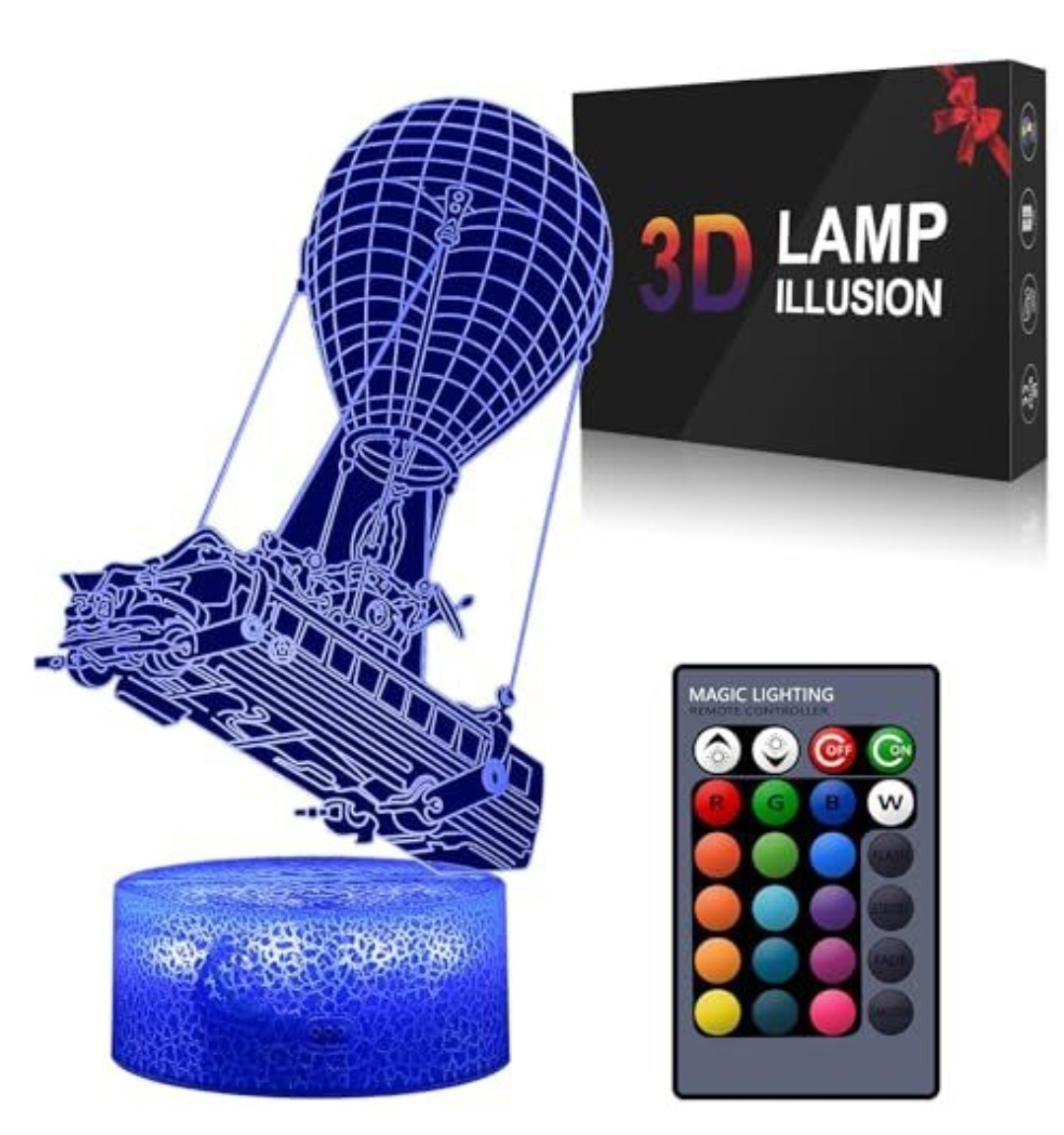 3D Illusion Lamp Battle Bus LED Night Light W/ Remote Control - NEW