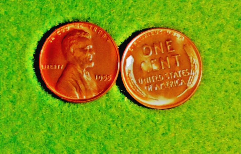 1955 - S  Lincoln  Wheat  Cent  BU Not Gem  But  A   Nice US Coin
