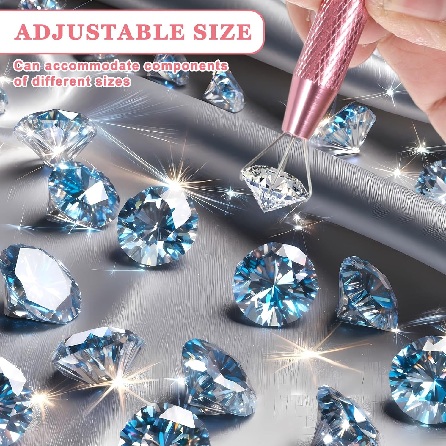 2 Pcs Piercing Ball Grabber Tool, Piercing Changing Tools 4 Claw Diamond Tweezer