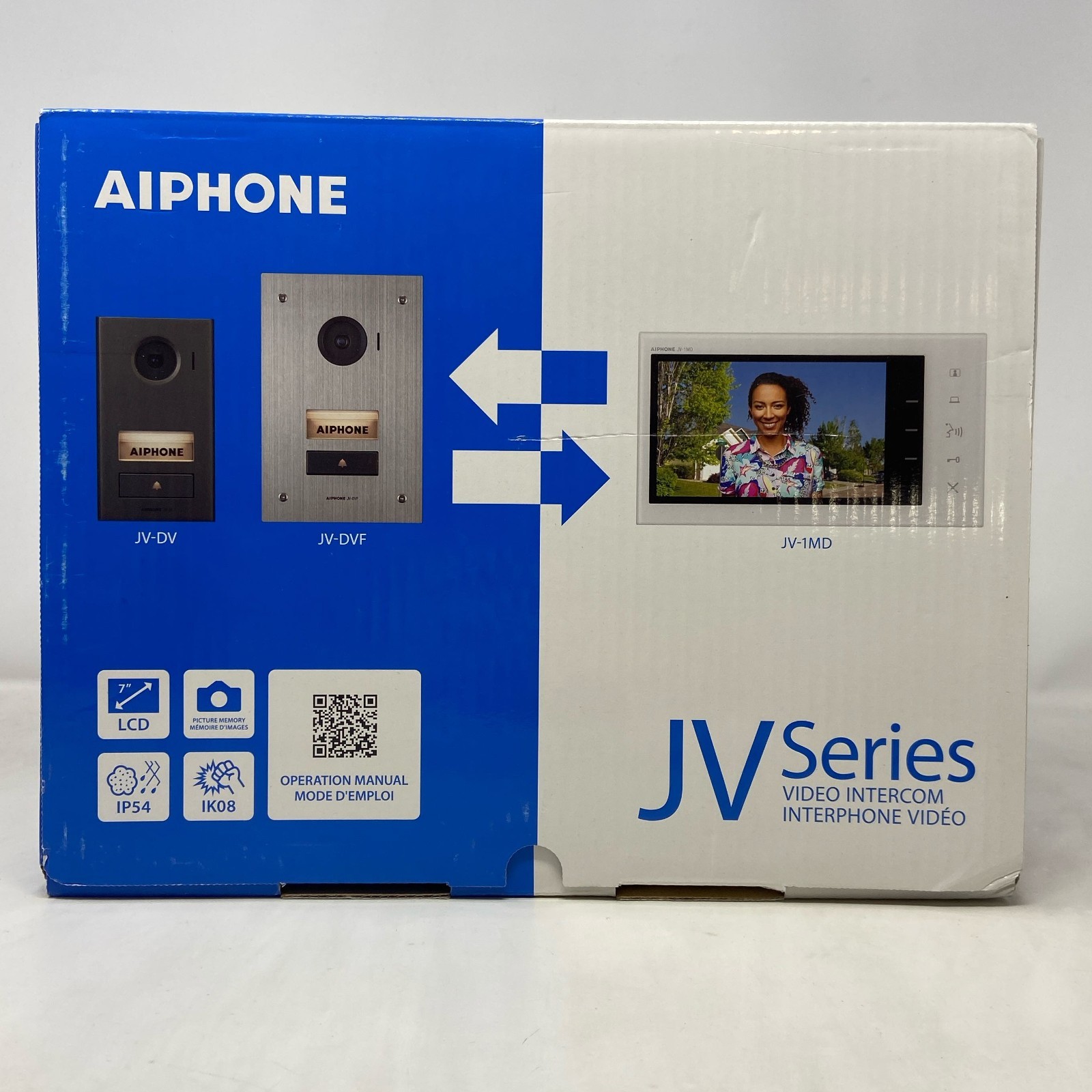 Aiphone JVS-1V 7in Video Intercom Kit JV-1MD + JV-DV White/Silver