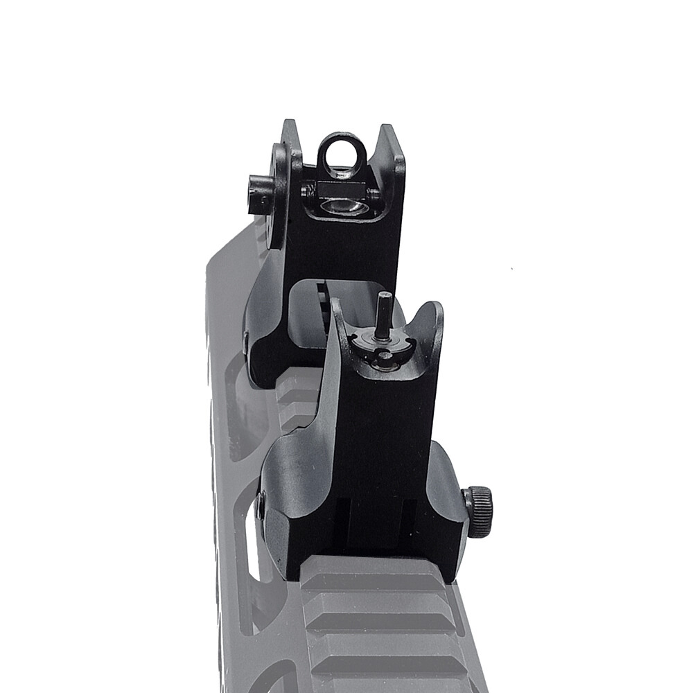 Rail Mount Sights Aluminum Front & Rear Set Fully Adjustable Dual Peep Rear SG2