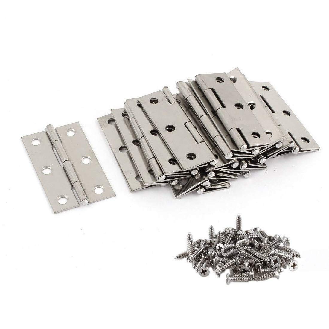 20Pcs Stainless Steel Folding Hinges 3 inch Door and Window Hinges 120 Screws
