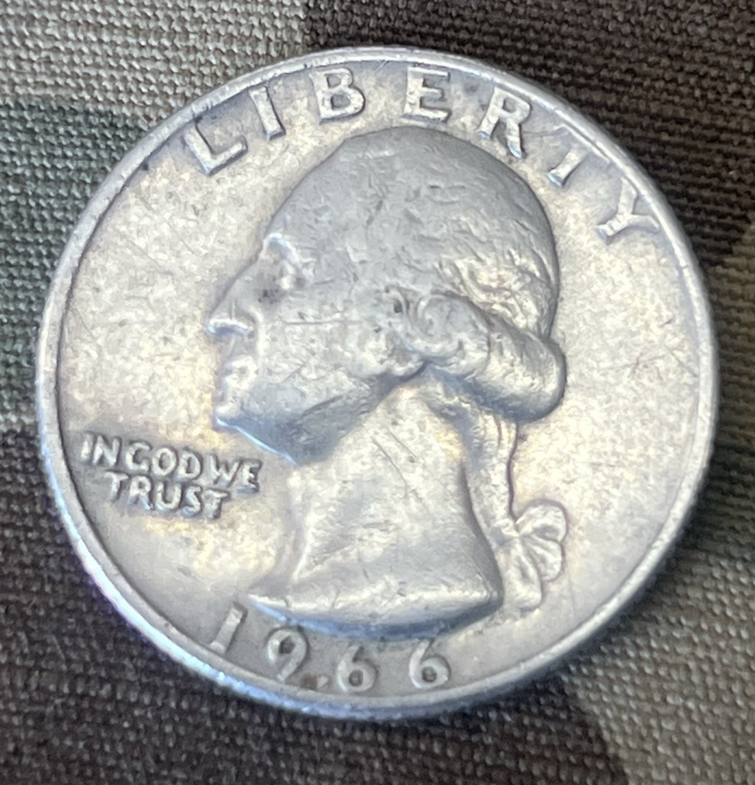 1966 No Mint Mark Washington Quarter Rim Error