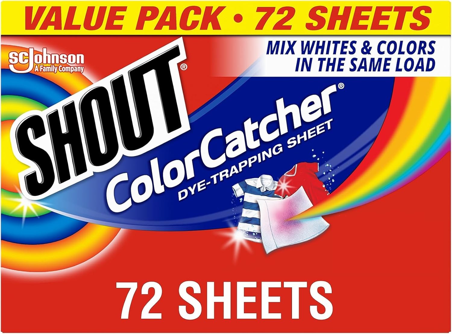 Shout Color Catchers for Laundry, Allow Mixed Washes, 72 Count (Pack of 1)