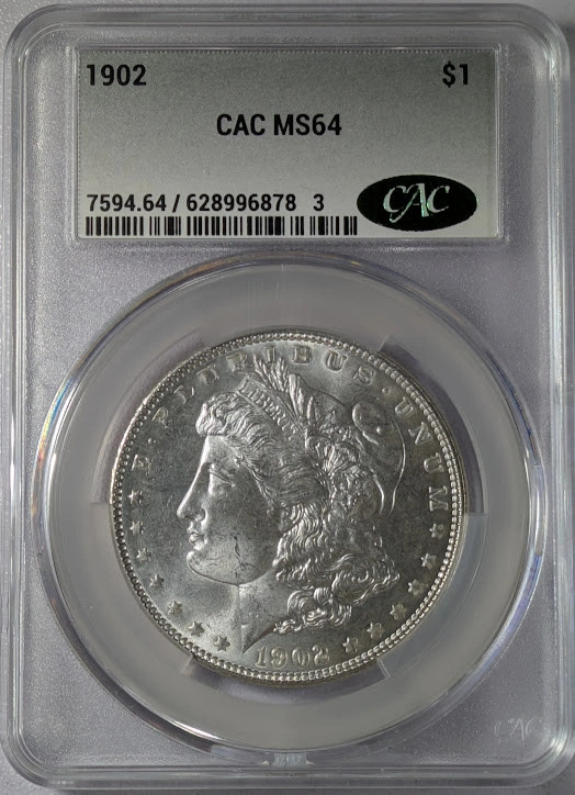 1902 Morgan Silver Dollar CACG MS 64
