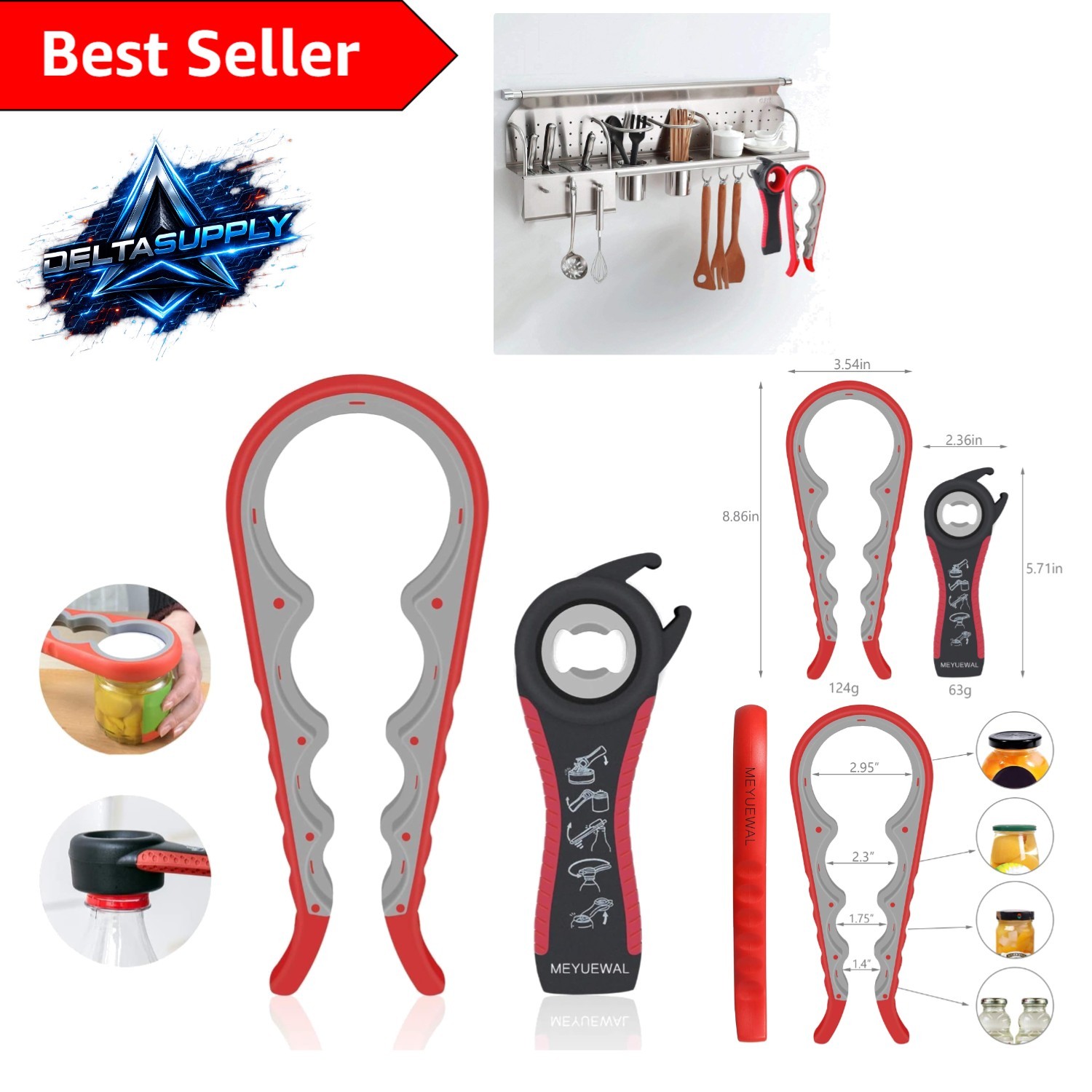Versatile Multi-Function Can and Jar Opener - Perfect for Seniors & Families