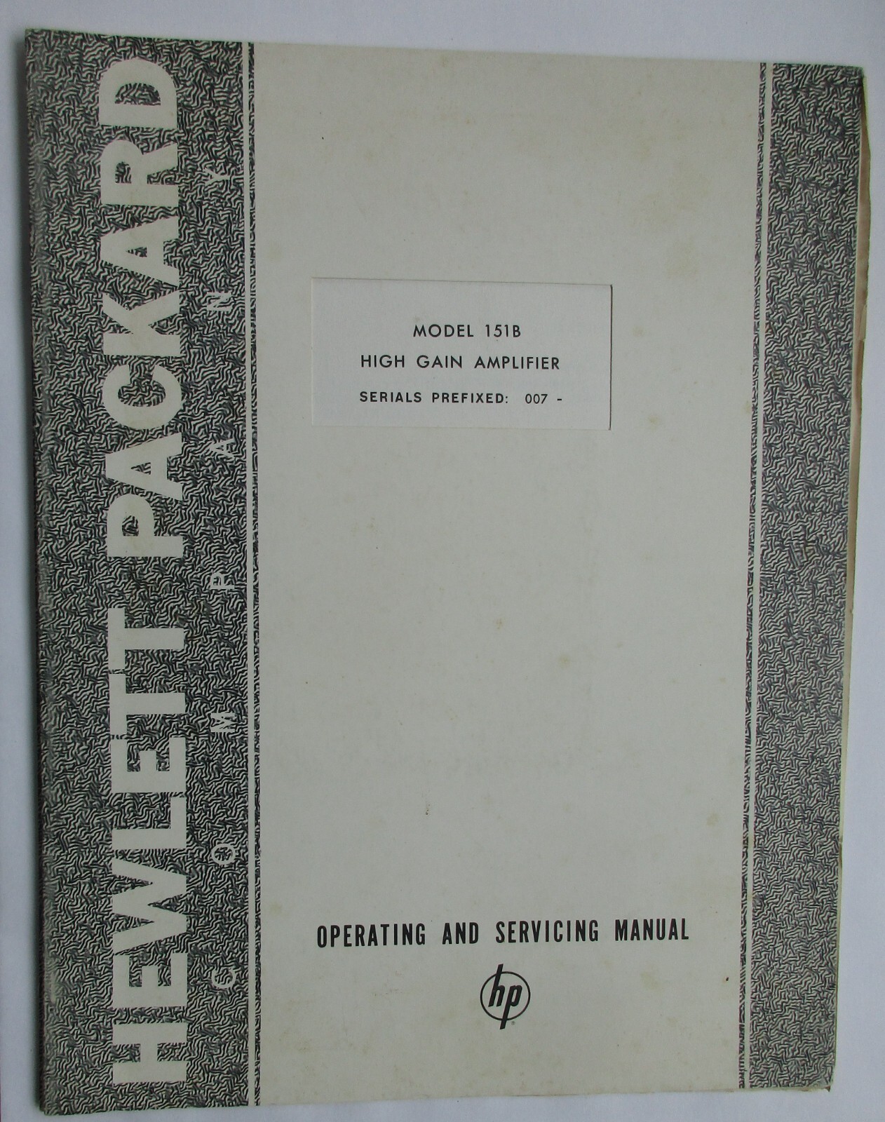HP 151B High Gain Amplifier Operating and Servicing Manual