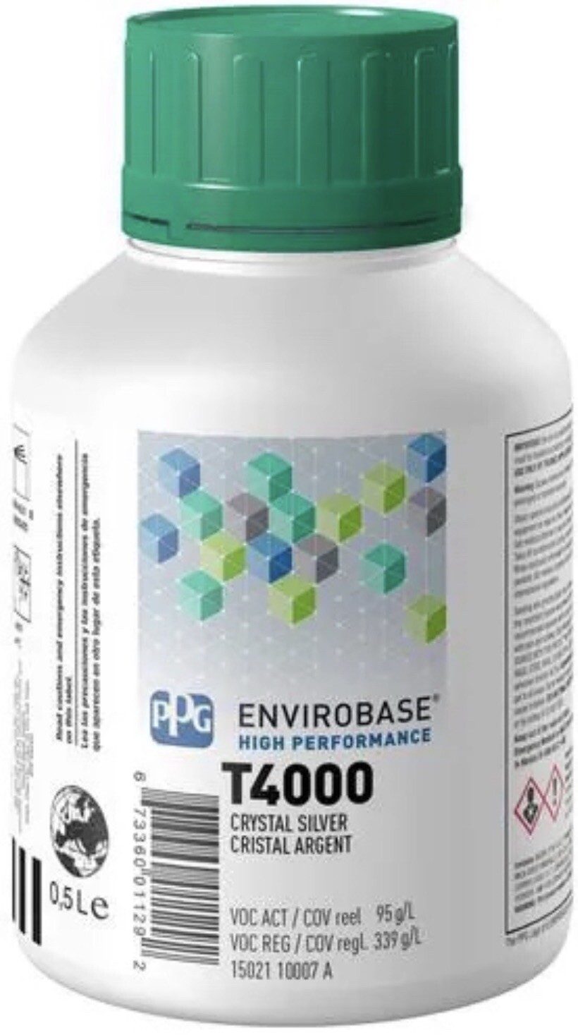 T4000 PPG Envirobase  Crystal Silver 0.5 Liter Free Shipping!!!