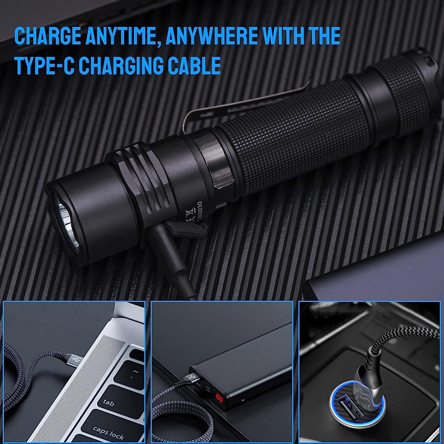 Trustfire T11R Tactical EDC Flashlight Type-c Rechargeable Torch 1800Lumen US