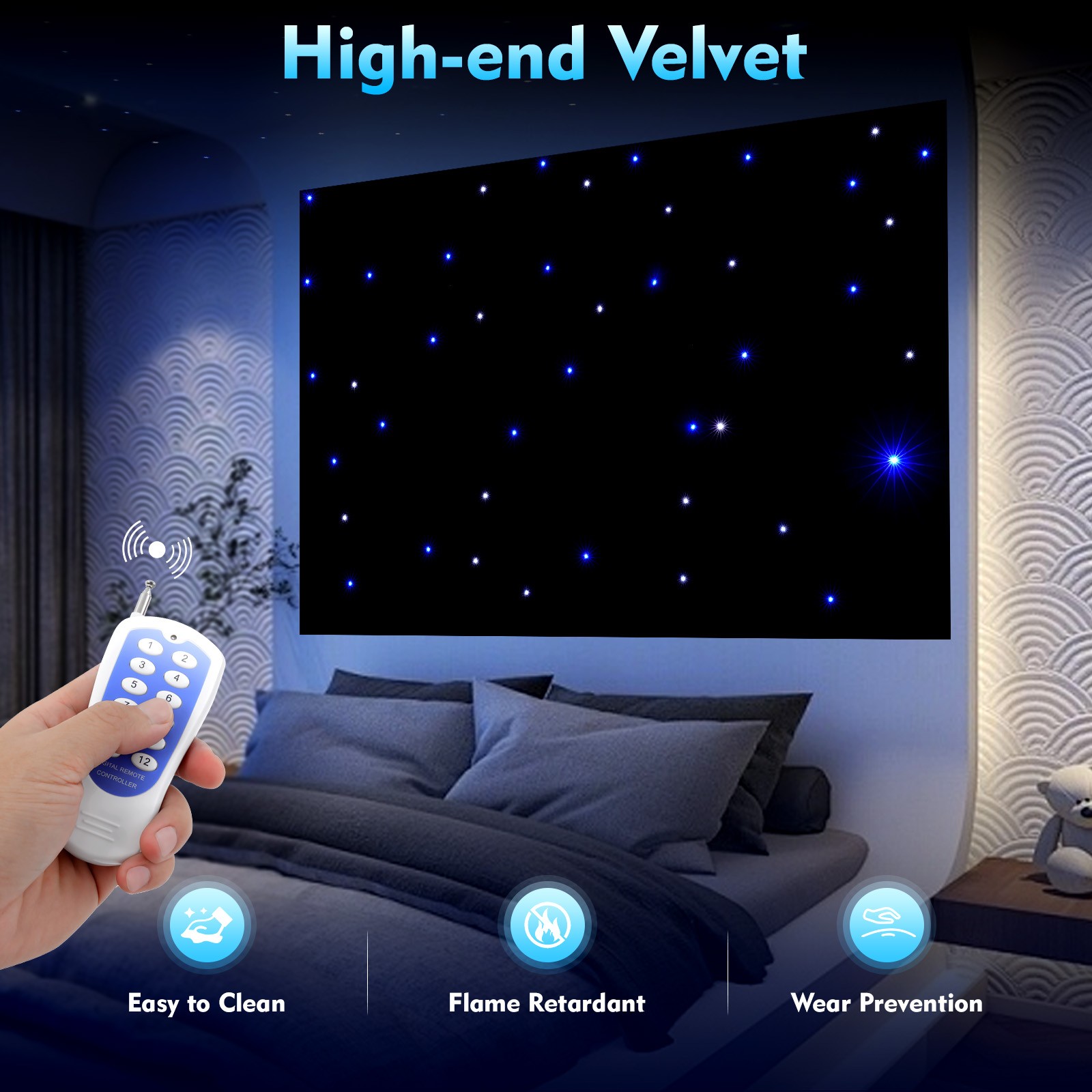 20x10FT DMX512 LED Star Stage Backdrop Curtain Background Starry Sky +Controller