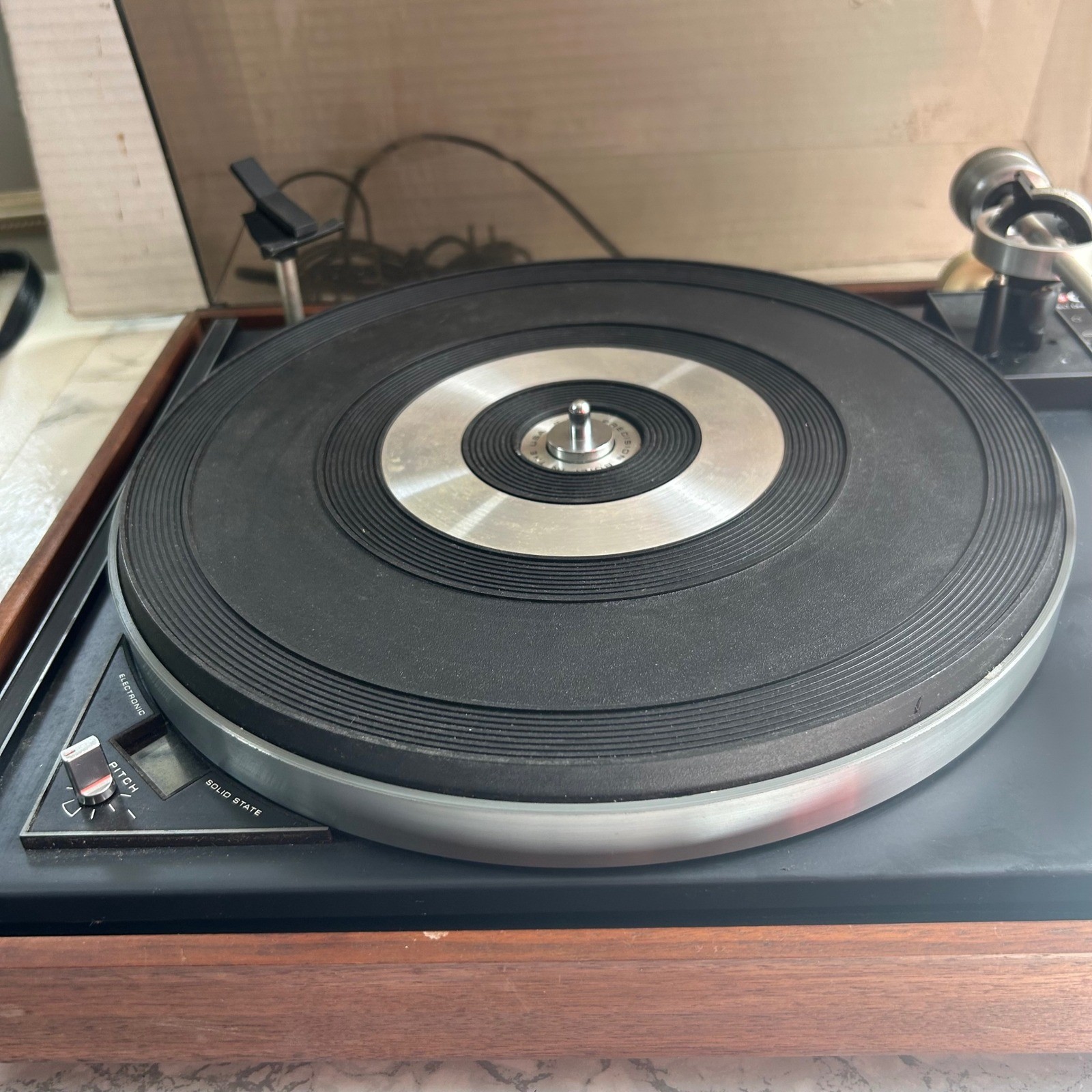 BIC 980 Belt Drive Turntable Vintage Record Player with Grado DJ Cartridge Wood