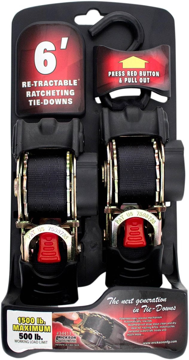 Erickson 1" x 6' Retractable Ratchet Straps (34413)