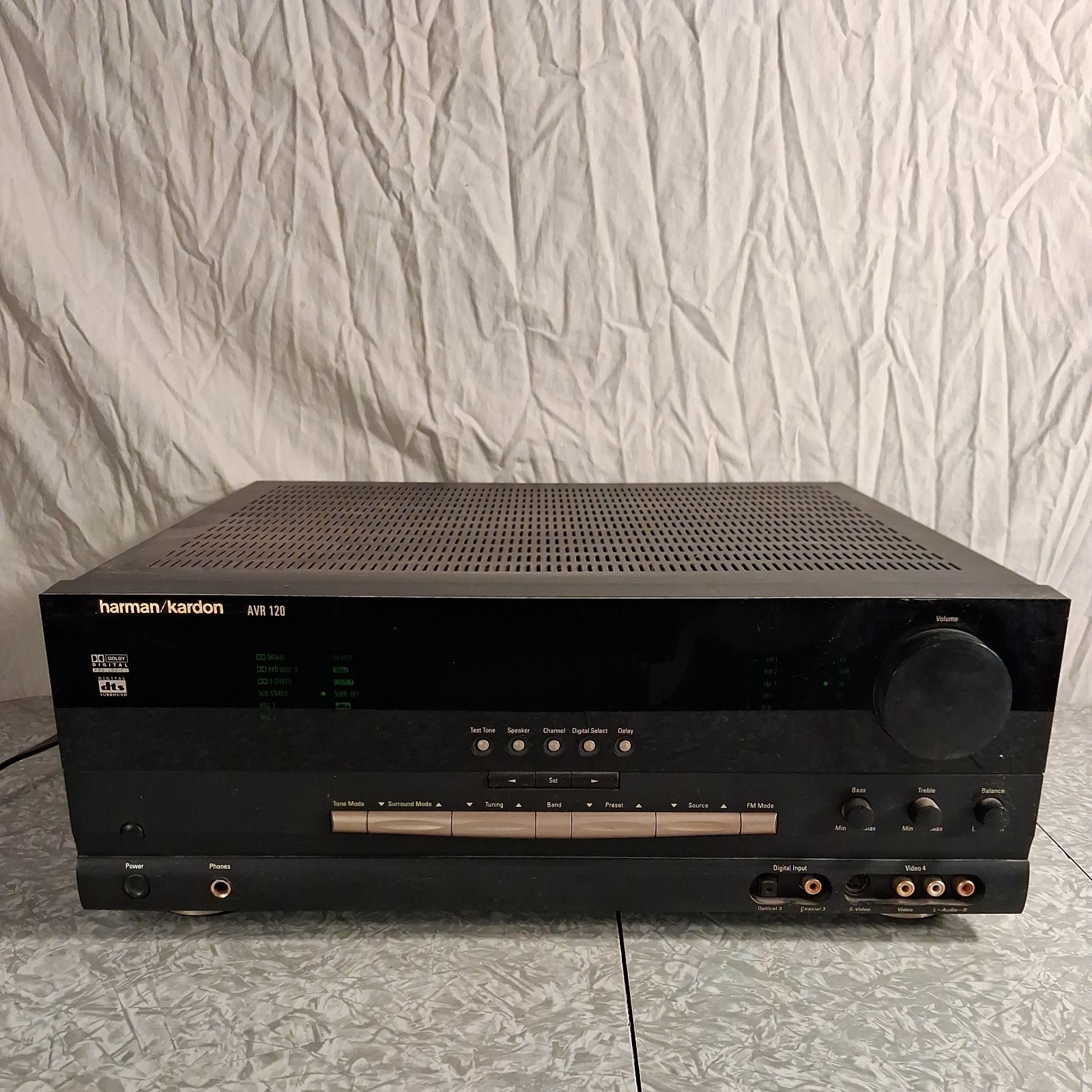 Harman Kardon AVR 120 AUDIO/VIDEO Receiver 200W - Untested As Is - Powers On