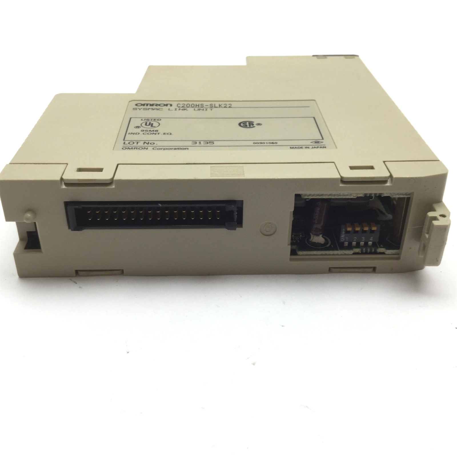 Lot of 2 Omron C200HS-SLK22 Sysmac Link Unit Module PLC Card, Coaxial Cable