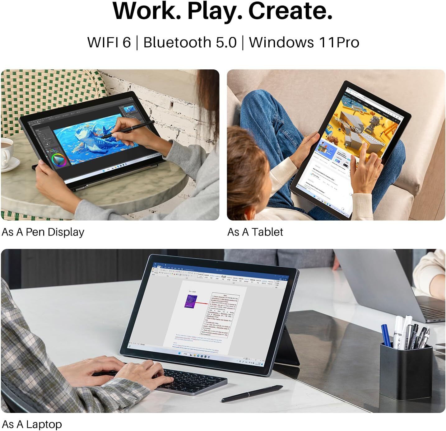 HUION Kamvas Studio 16 Pen Computer 15.8“ Drawing Tablet 2.5K QHD Touch Screen