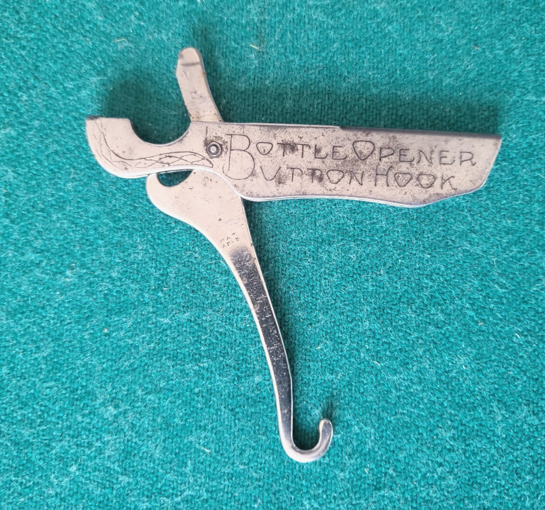 c1900 Multi Pocket Tool, Cigar Cutter, Bottle Opener, Screwdriver, Button Hook