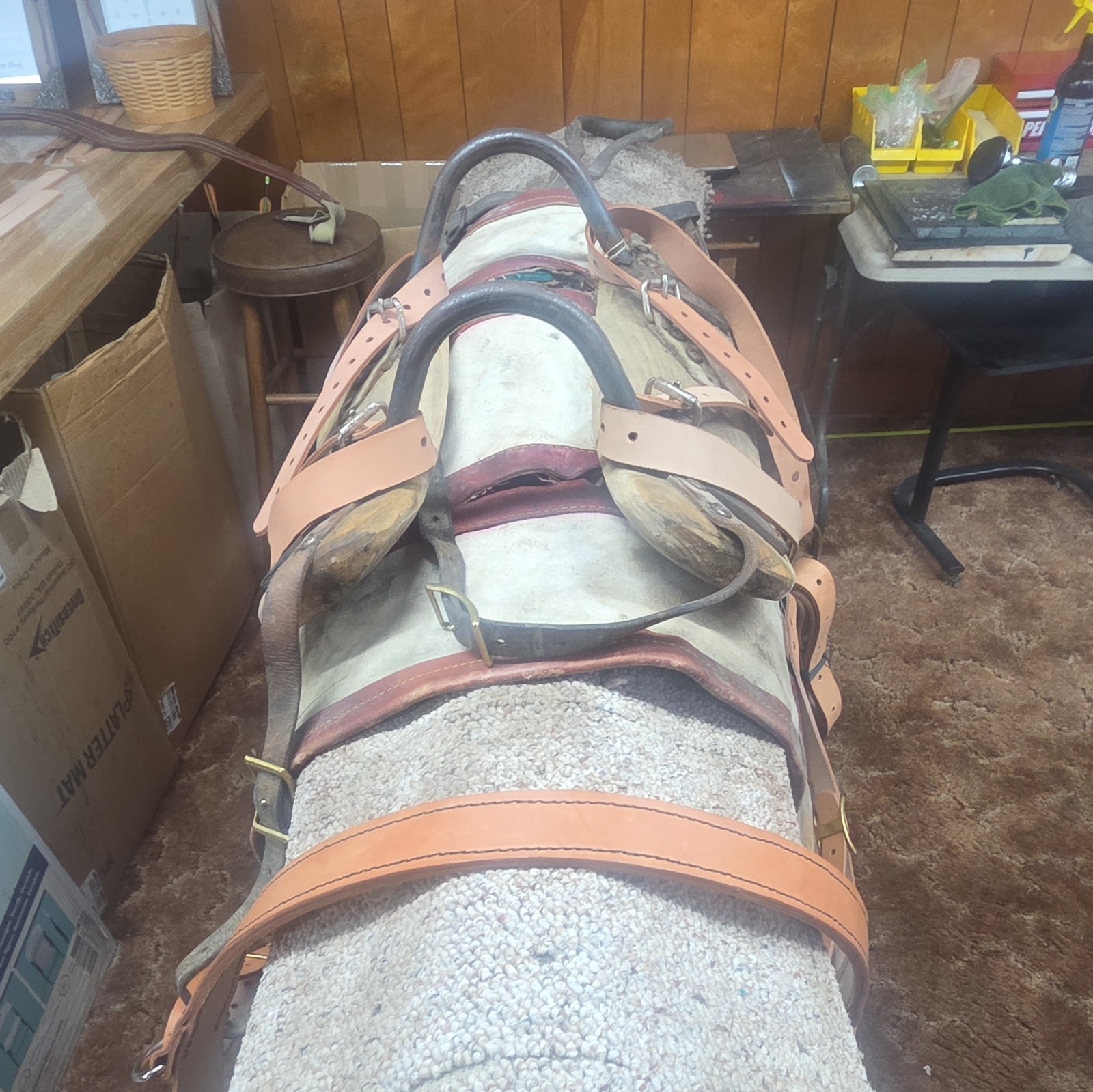 Pack Saddle Rigging w/ Canvas Pack Pad . Mule Pack saddle.