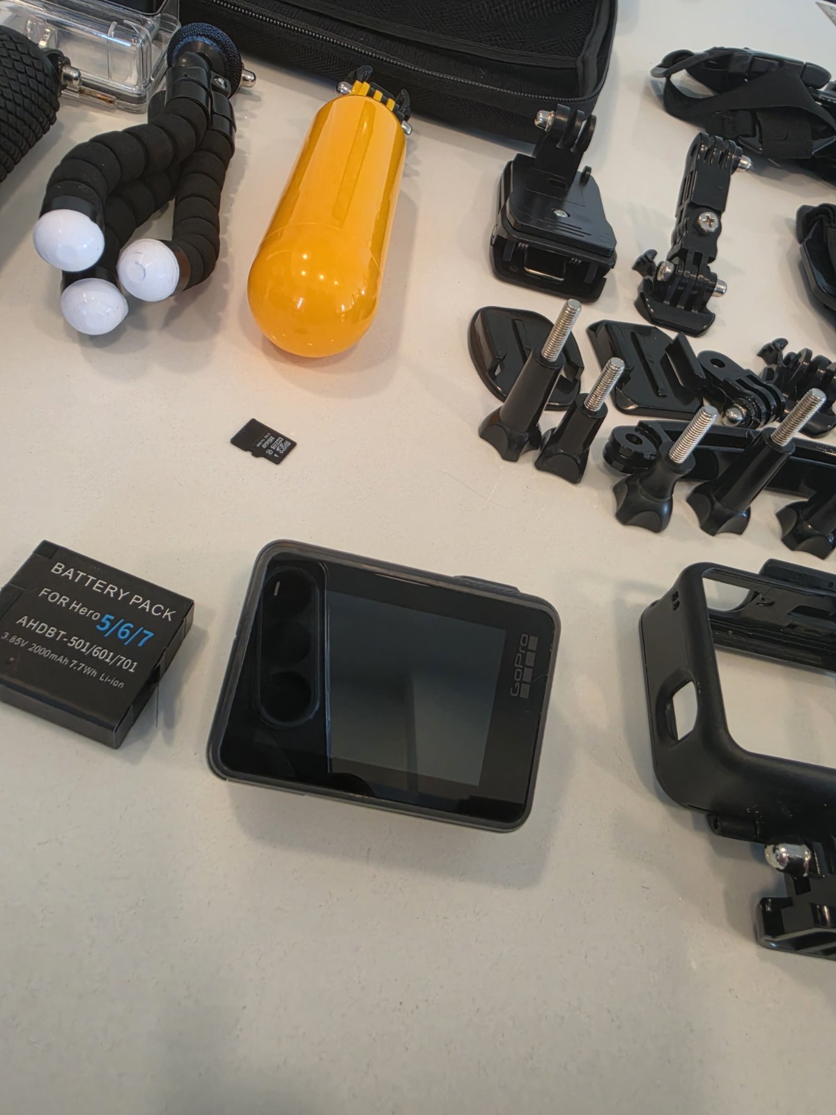 GoPro HERO6 Black Accessory Bundle w/ Case, Waterproof Housing, Mounts, microSD.