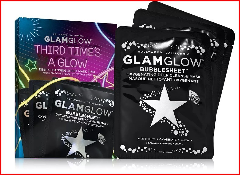 Glamglow Third Time's A Glow BUBBLESHEET Deep Cleansing Sheet Mask Trio (3pcs)