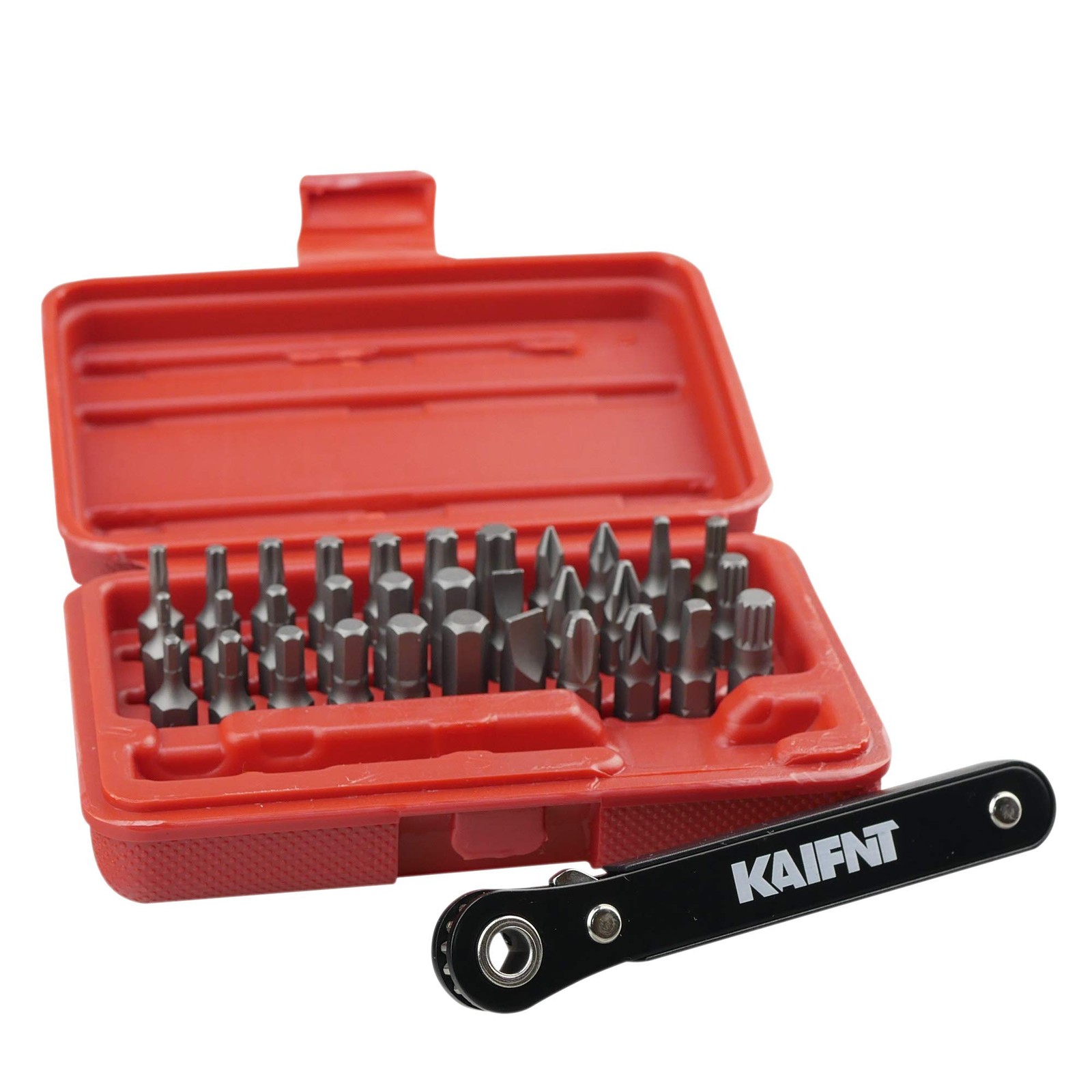KAIFNT K402 Screwdriver Bit Set with Mini Ratchet General Purpose, Black