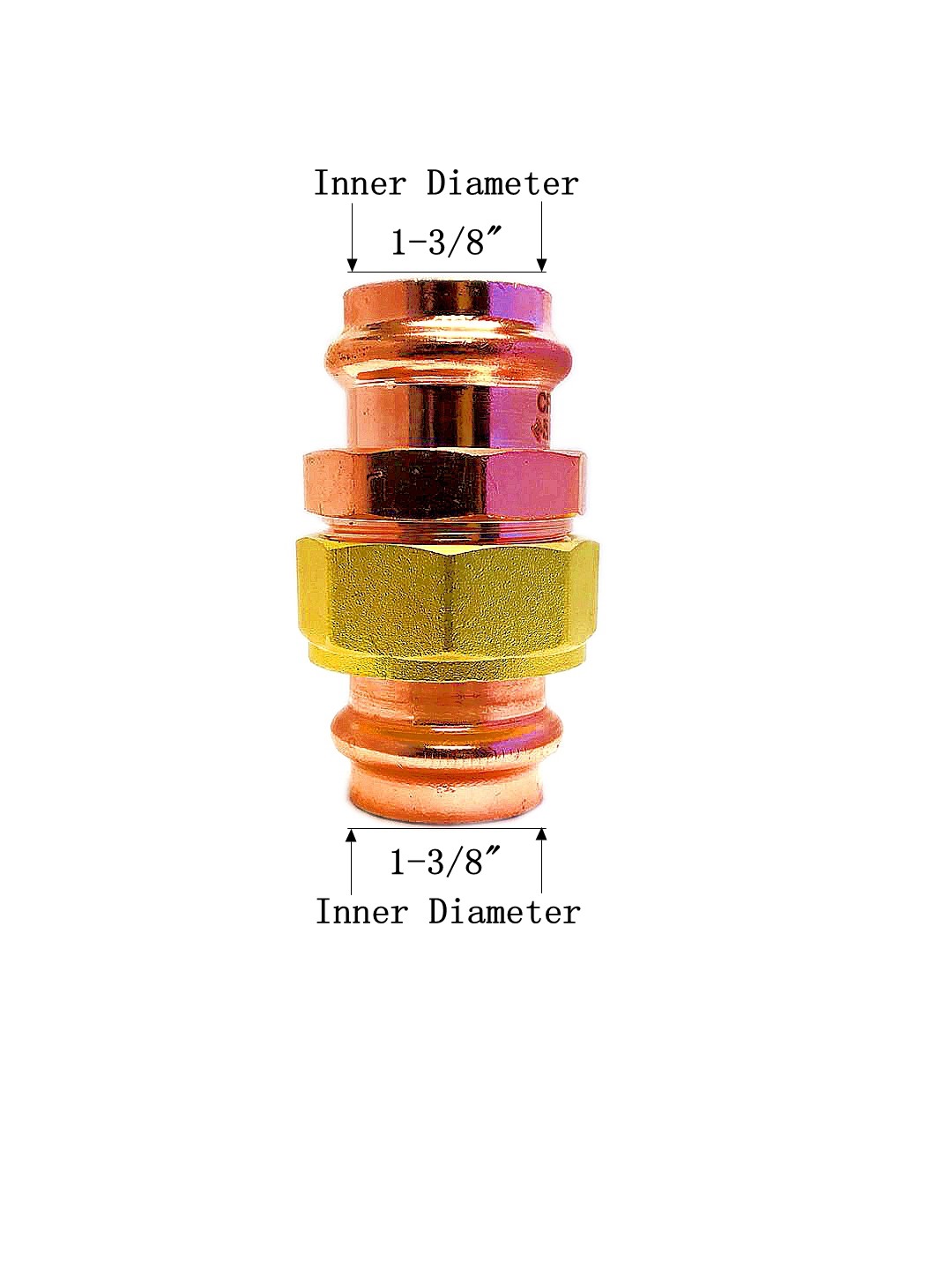 Libra Supply Lead Free 1-1/4 inch, 1-1/4'' Press Copper Sweat Union, P x P