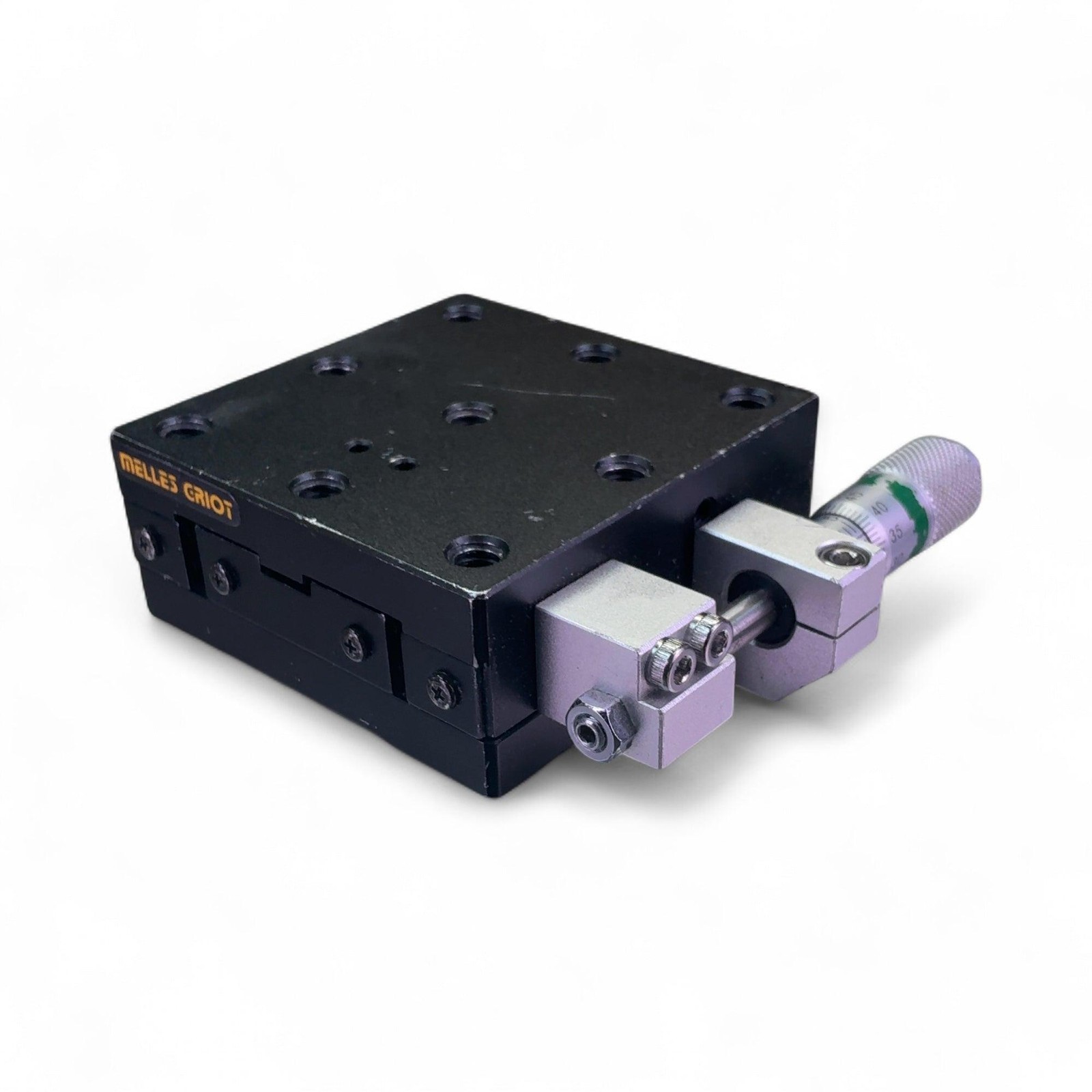 Melles Griot 65mm x 65mm Single Axis Linear Translation Stage Side Micrometer