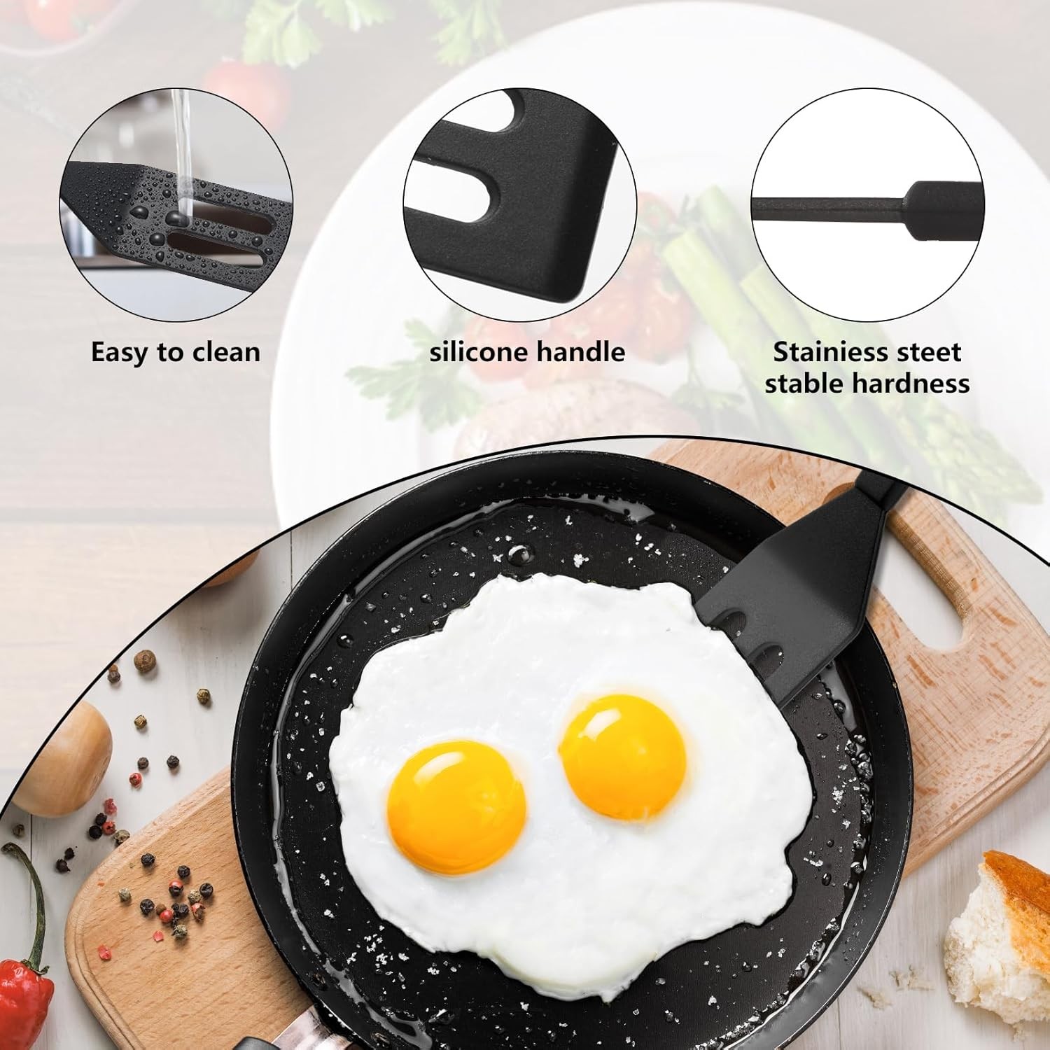 【2 Pack】 Small Spatula for Nonstick Cookware Mini Spatulas for kitchen