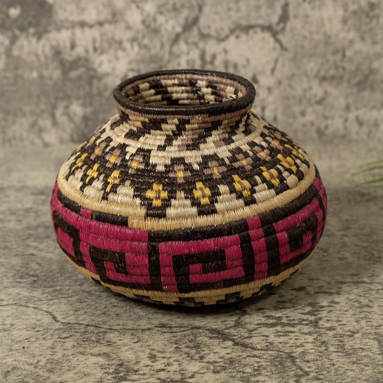Multi-Color Greek Key Jungle Rainforest Basket