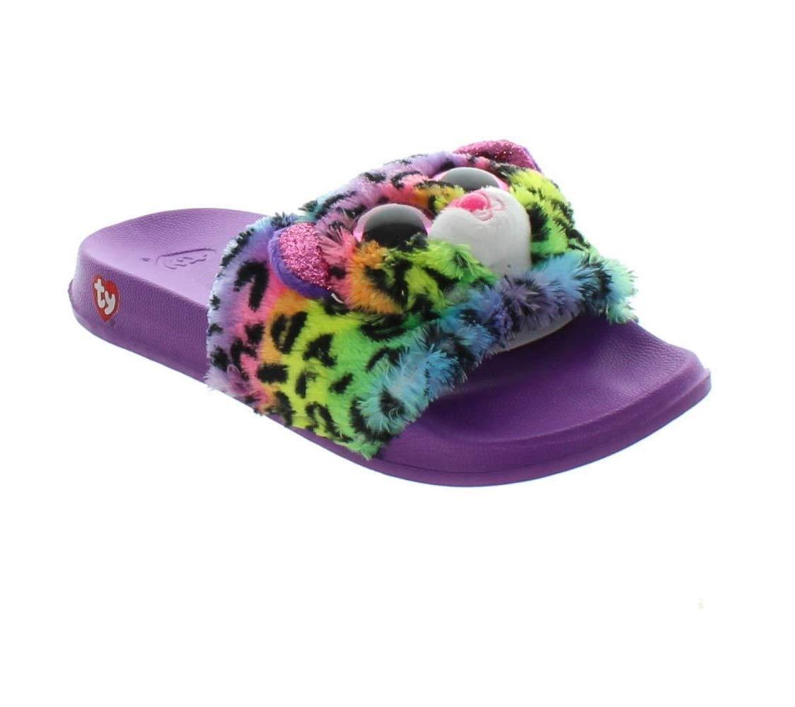 Ty DOTTY Leopard Fashion Pool Slides Kids Children's Size 9.125"L Large (4-6)