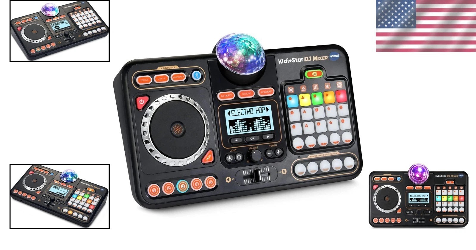 Interactive DJ Turntable for Kids - Bluetooth Mixer with Built-in Speaker