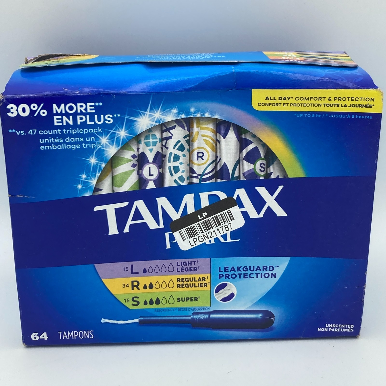 TAMPAX PEARL 15 SUPER, 34 REGULAR, 15 LIGHT 64 TOTAL