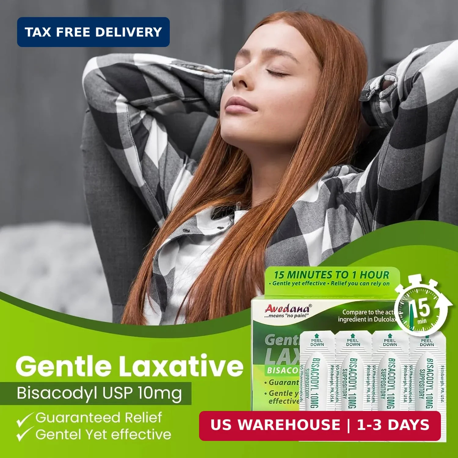 Bisacodyl Laxative Suppository | USP 10Mg for Fast, Gentle Constipation Relief