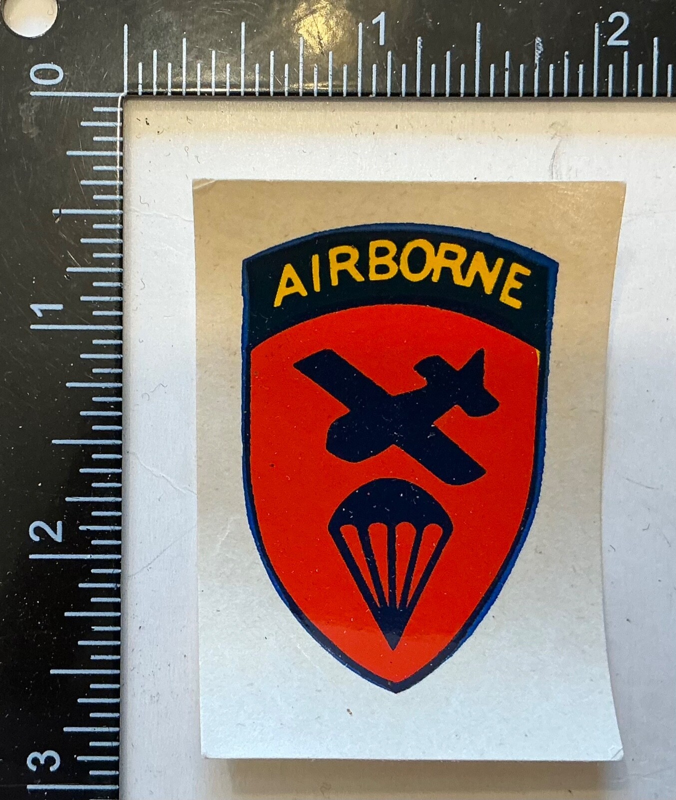 WWII & Korean War US Army Airborne Command DECAL Patch for Helmet Liner