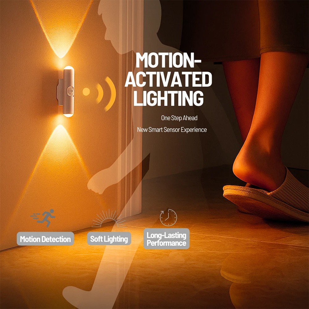 Magnetic RGB Night Light - Motion Sensor USB-C Rechargeable Ambient Lamp