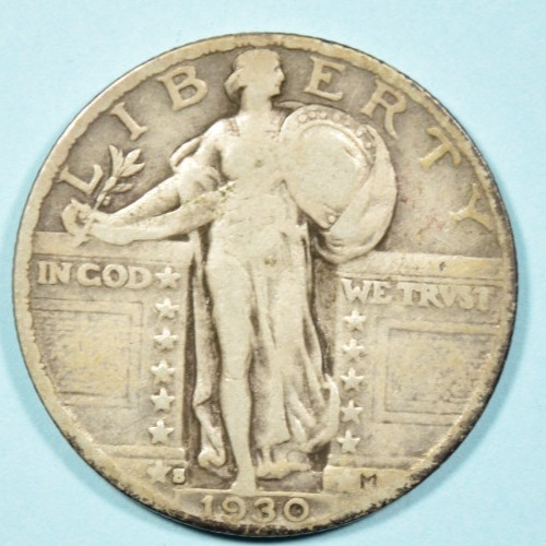 1930 S Standing Liberty Quarter ~ XF VERY FINE ~ 90% Silver 25c US Type Coin