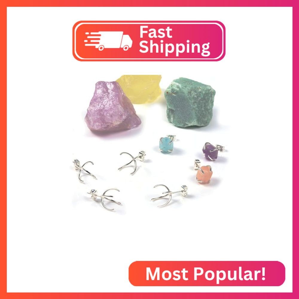 3 Pairs Sterling Silver Stud Post Claw Earring Blanks Handmade Earrings Wire DIY