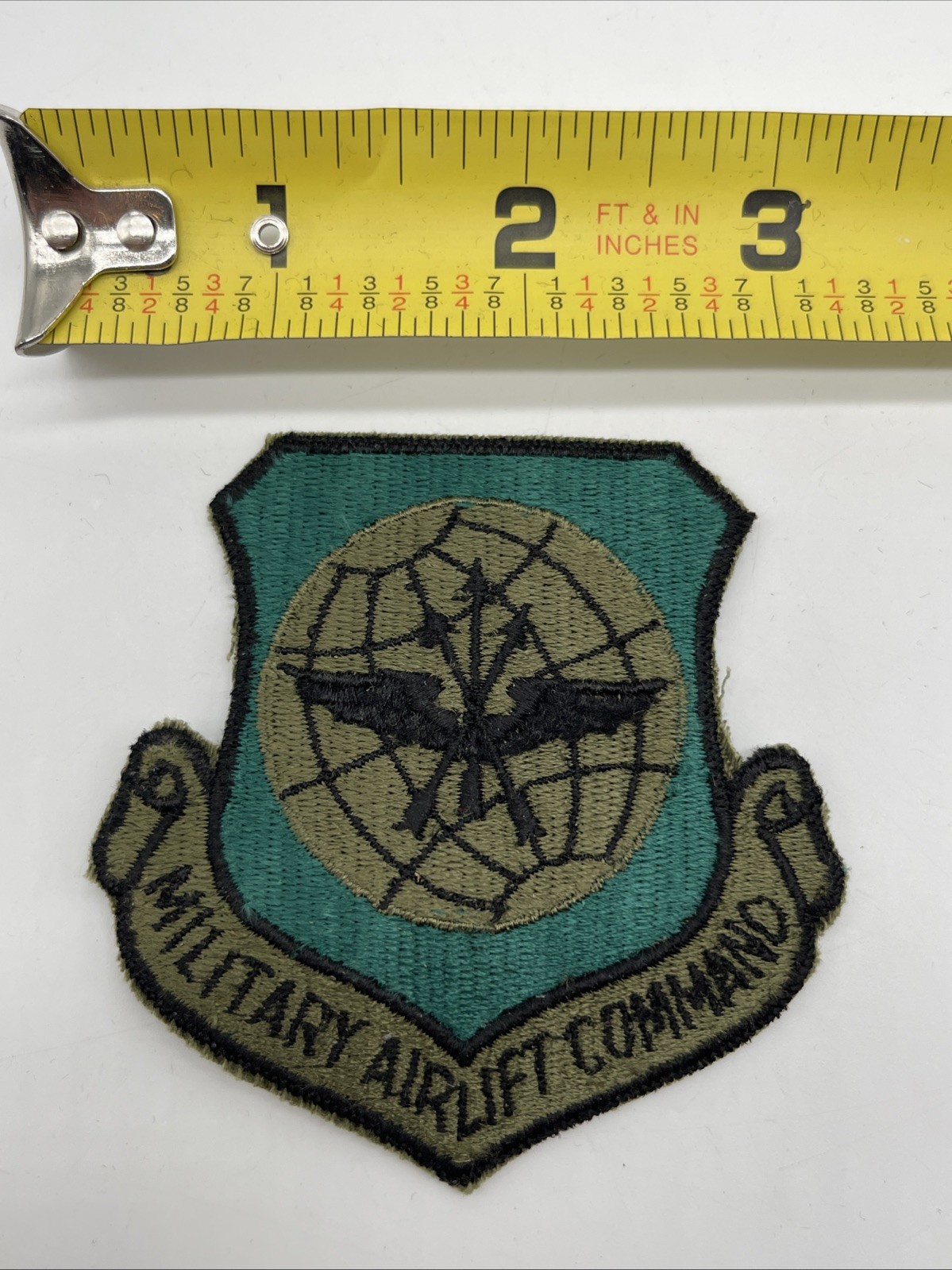 U.S. Military USAF Airlift Command Patch Insignia Cut Edge Subdued Green Iron On