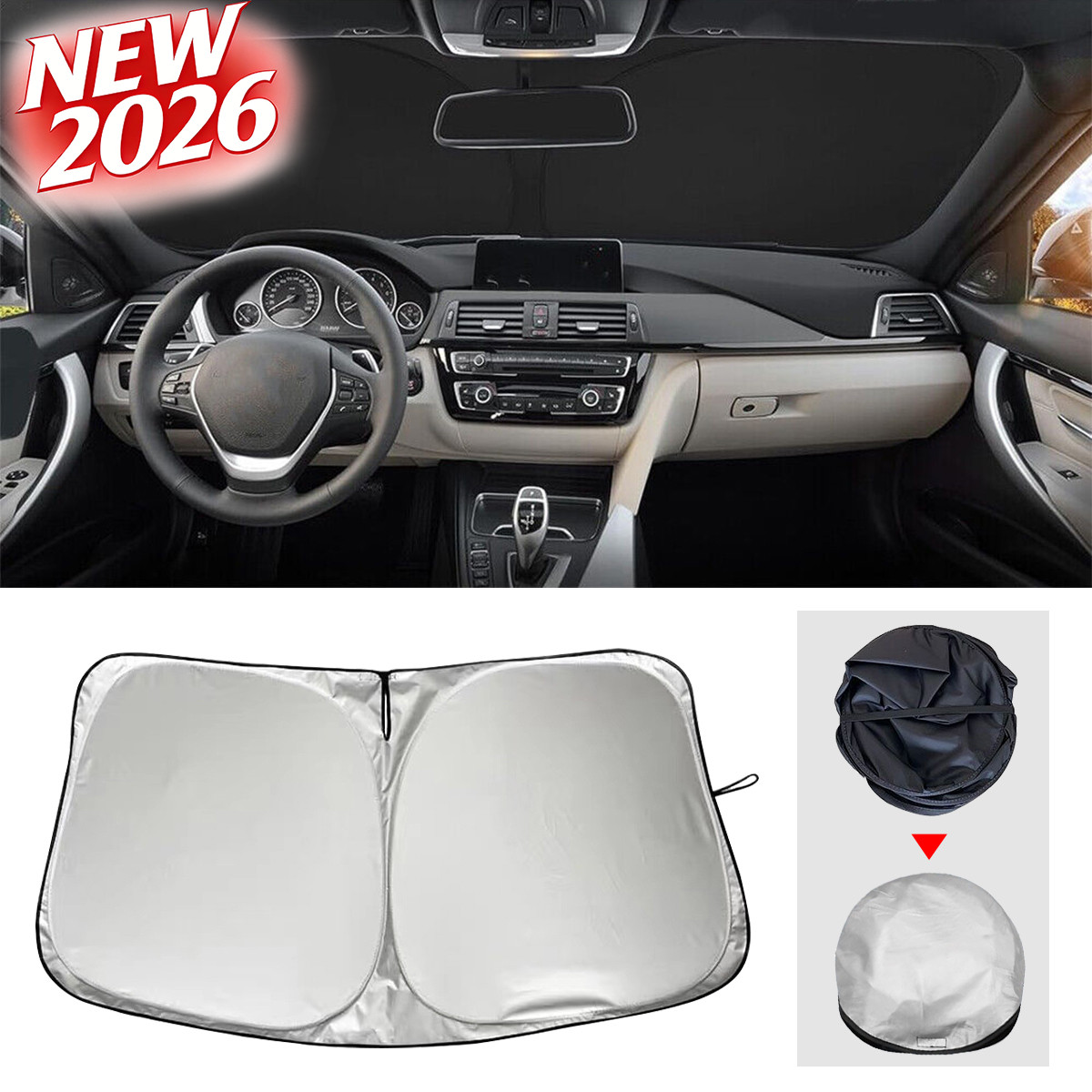 1* Custom Fit Car Windshield Sun Shade UV Heat Shield For Tesla Model 3 16-25