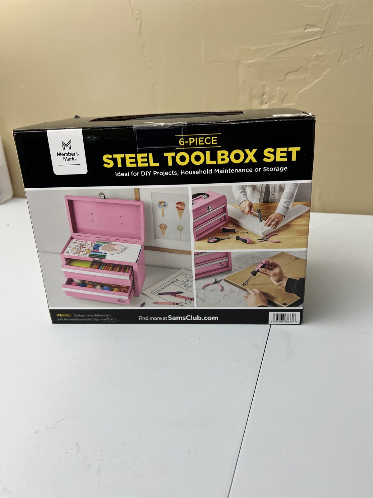 Steel Toolbox Set in Pink-6pc Complete Set-Members Mark