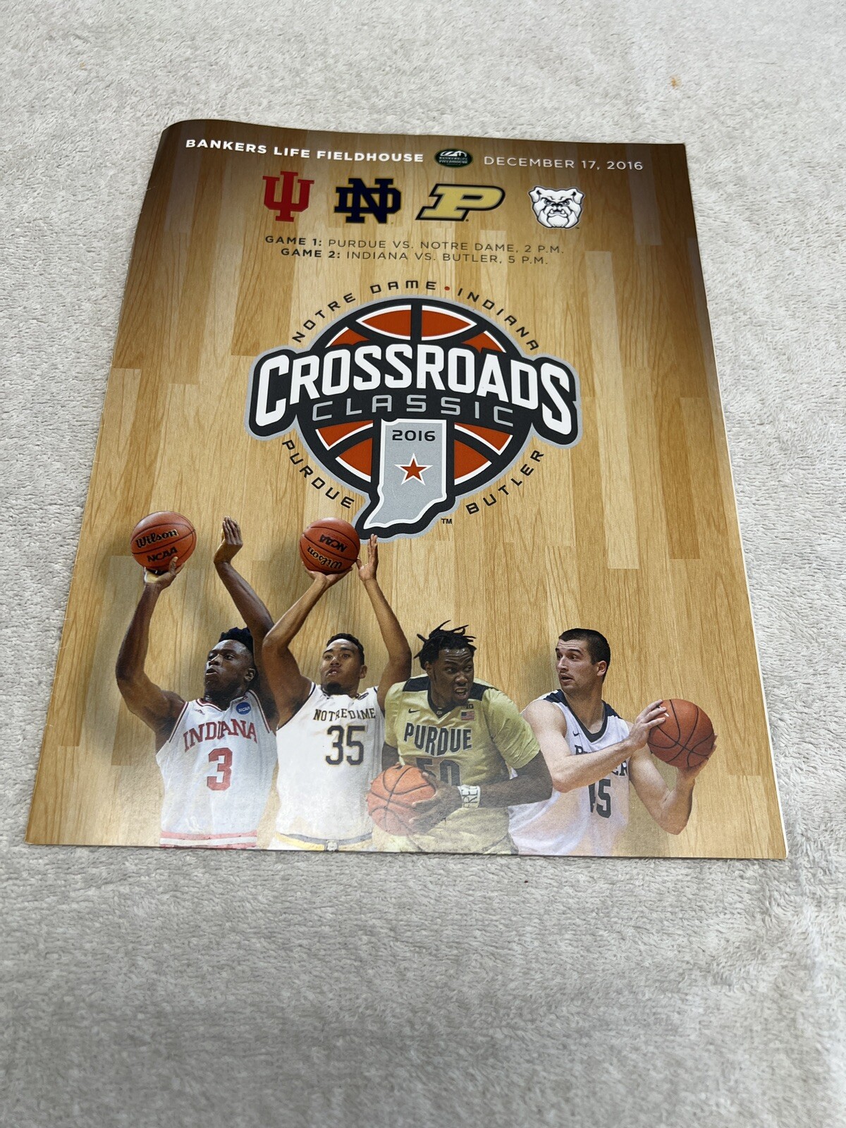 Indiana Mens Basketball Scorecard Crossroads Classic 2016
