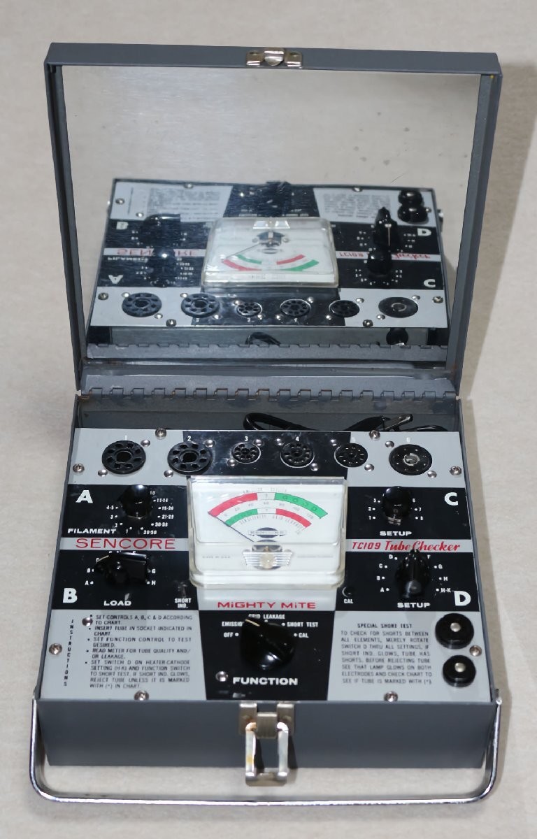 Vintage Sencore Mighty Mite TC109 Tube Tester Serviced Working with Adapter JP