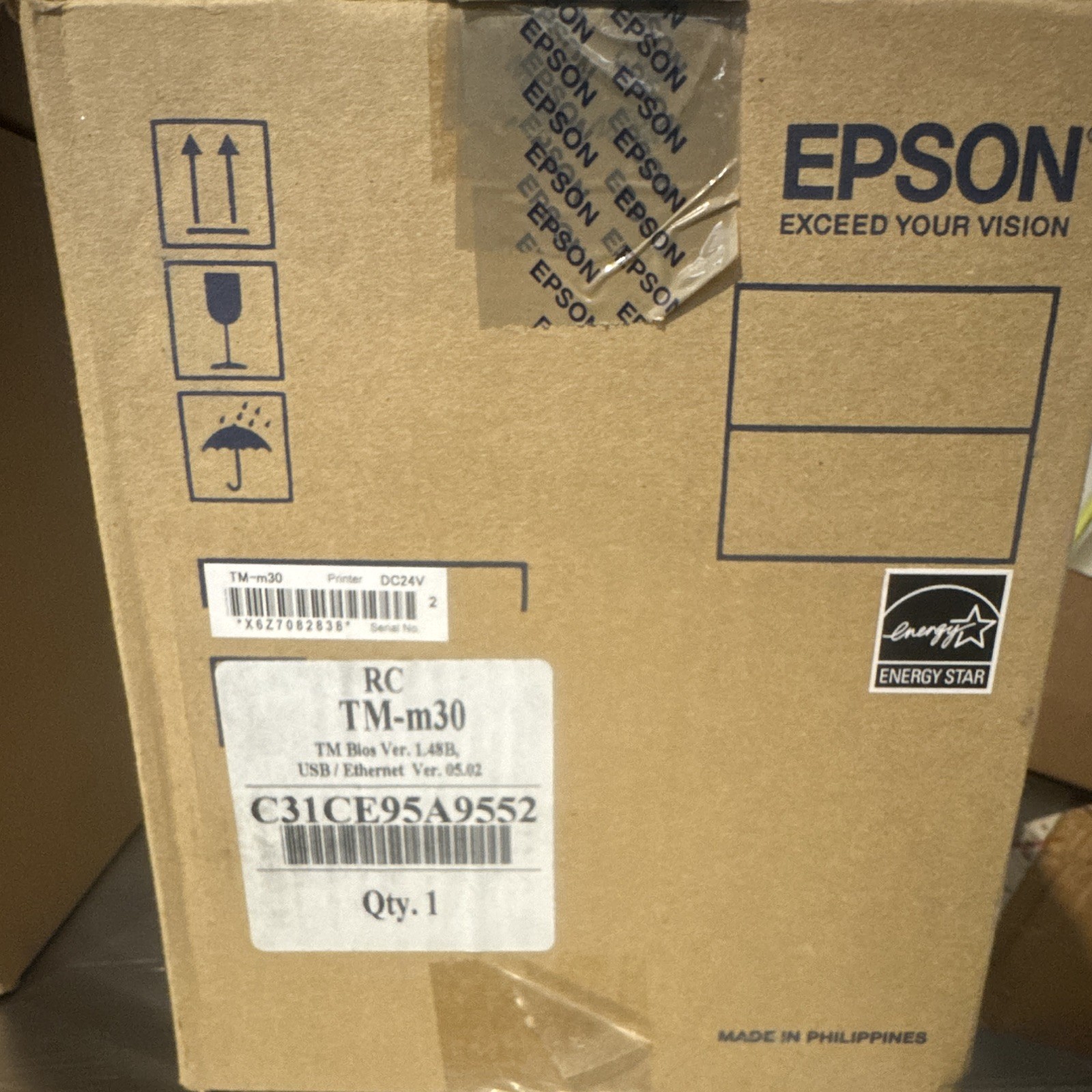 Epson TM-m30 Thermal POS Receipt Printer USB/Ethernet Auto-Cutter 3.15in