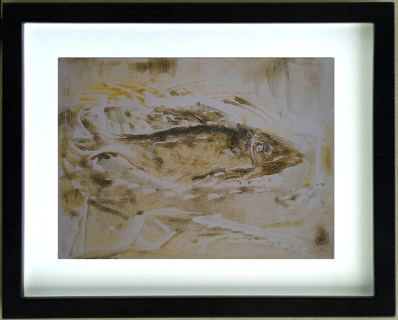Gouache Drawing Fish By Robert Calix (1919/2008)