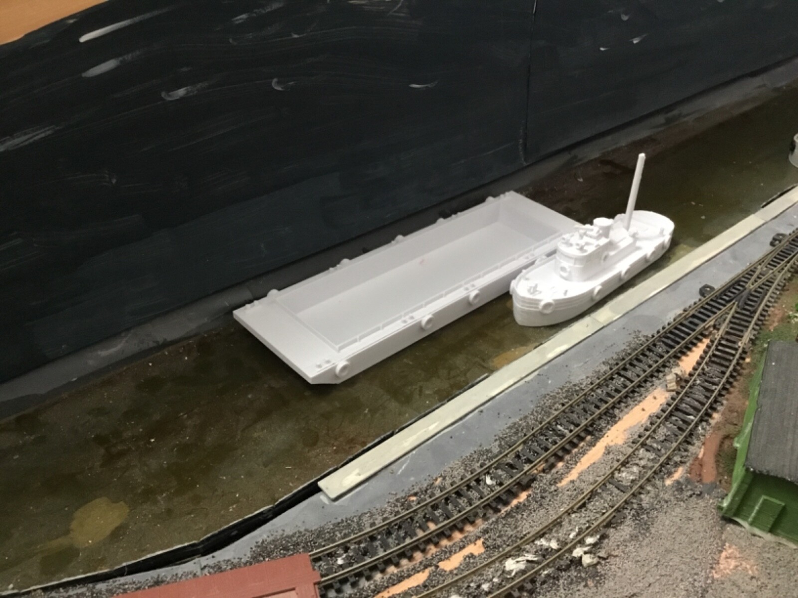 N scale OPEN TOP 100 FOOT BARGE 3-D PRINT UNPAINTED