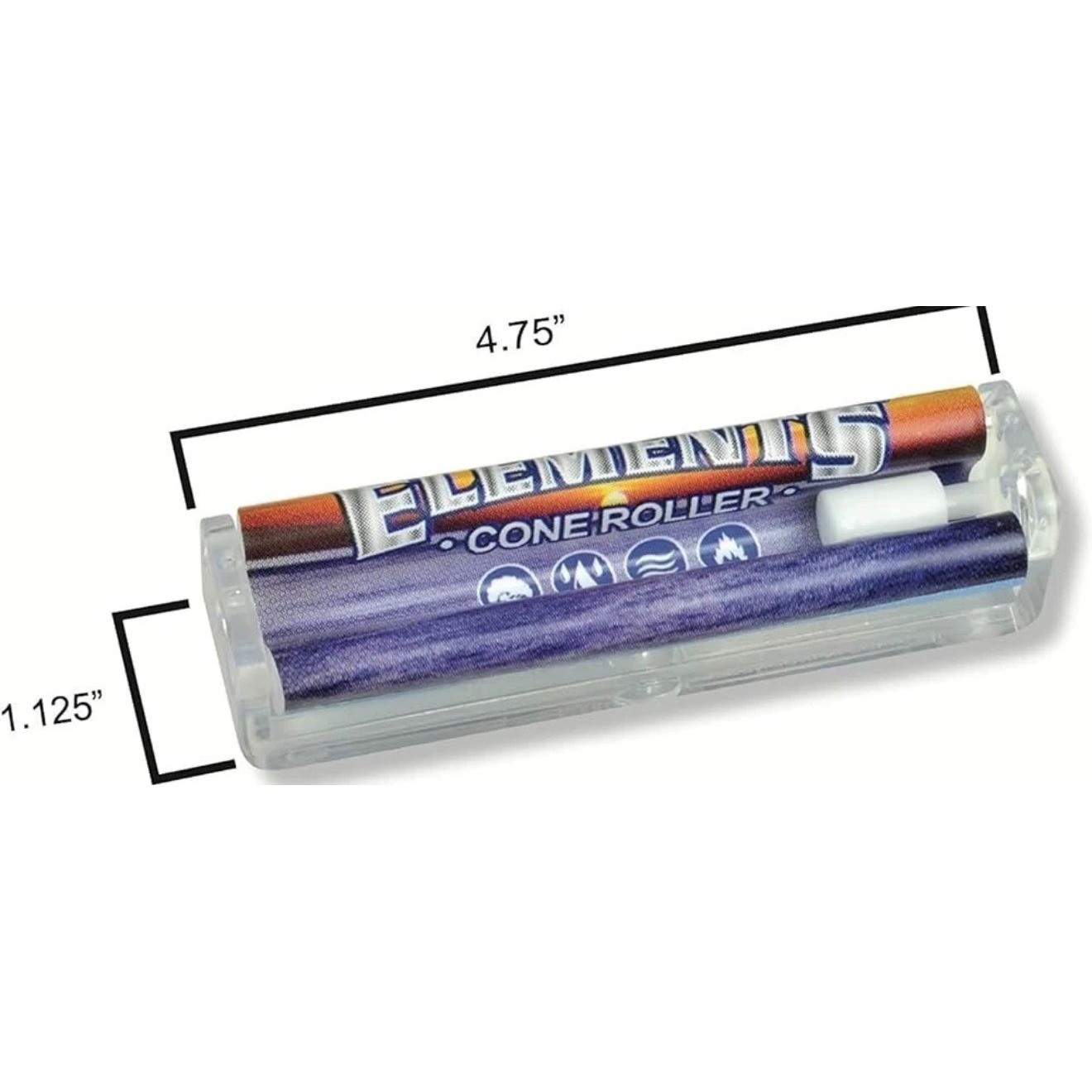 Elements Cone Roller 79mm Cigarette Rolling Machine Clear Acrylic Manual Roller